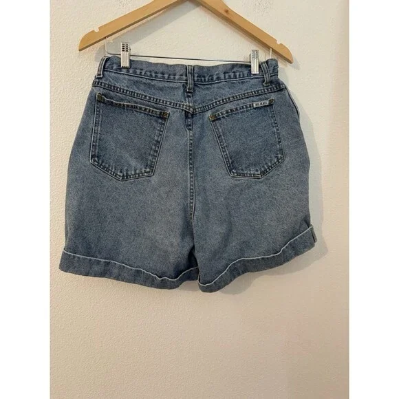 Vintage Bill Blass Shorts High Waist Denim Size 14/ 30 Pleated Cuffed Mom - Picture 4 of 8